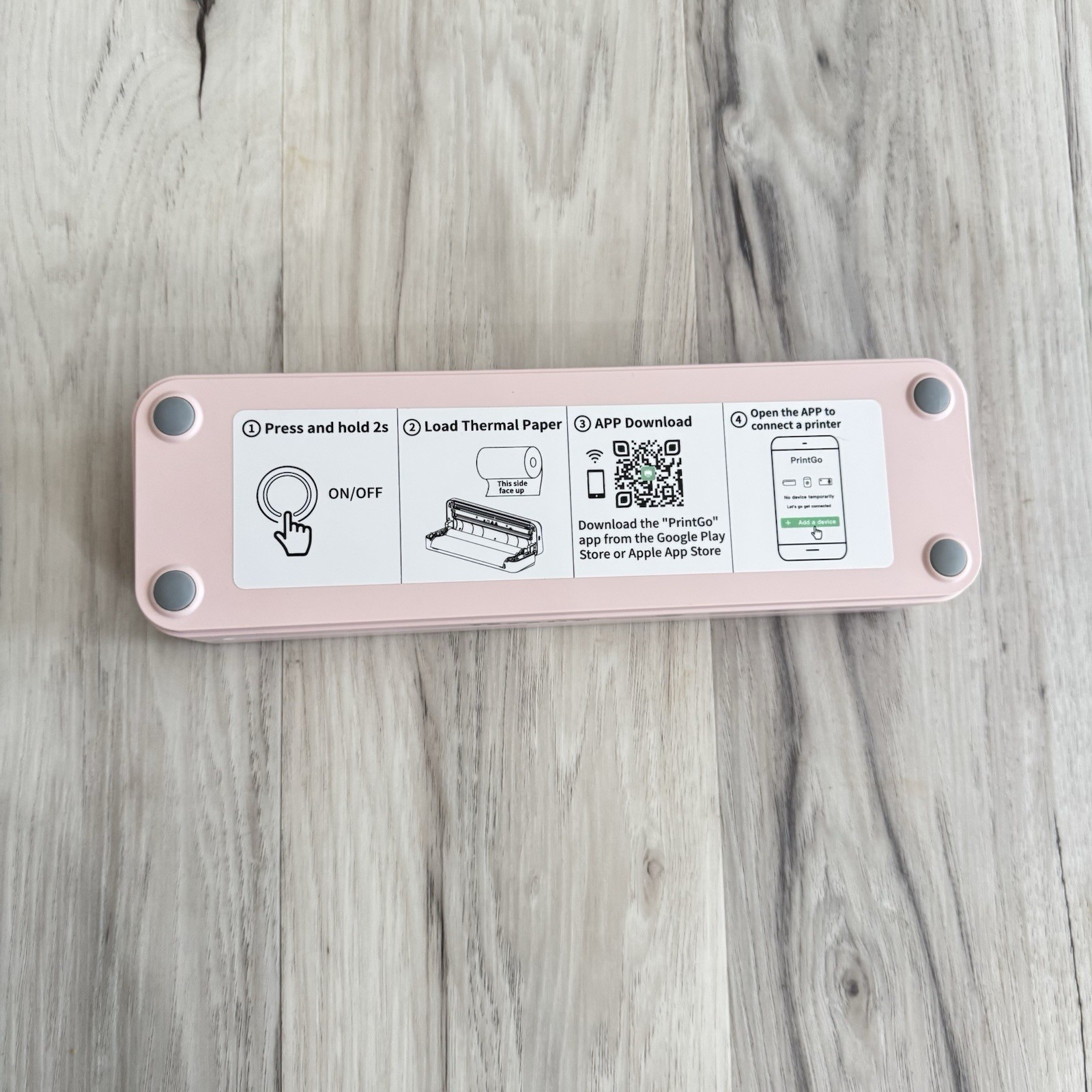 JADENS Portable Wireless Thermal Mobile Printer Pink