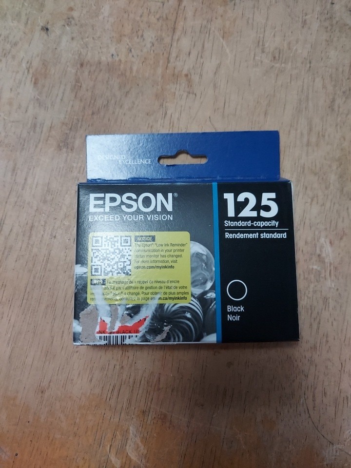 EPSON 125 DURABrite Black Ultra Ink Cartridge EXP 04/2027-NEW SEALED