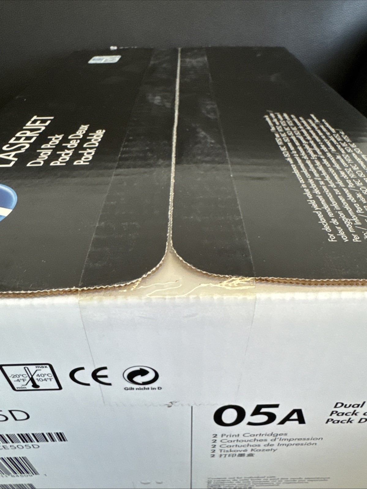 HP CE505D 05A LaserJet Black Printer Toner Cartridge Dual Pack SEALED C