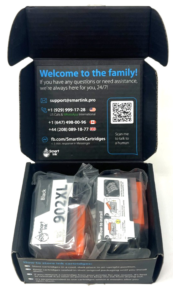 Smart Ink 902XL Compatible Ink Cartridges 2 Black Sealed High Yield