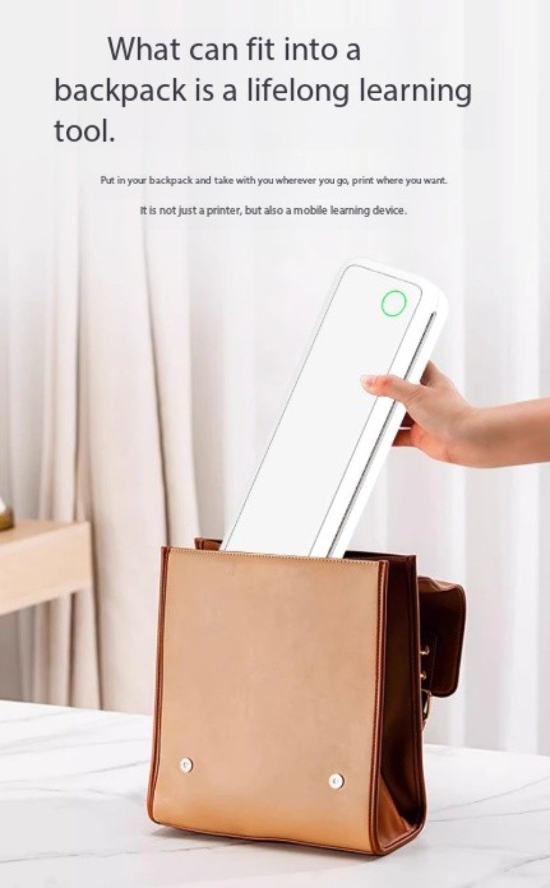 A4 Ultra-Clear Printer Mini Label Printer for Home Use Portable Rechargeable