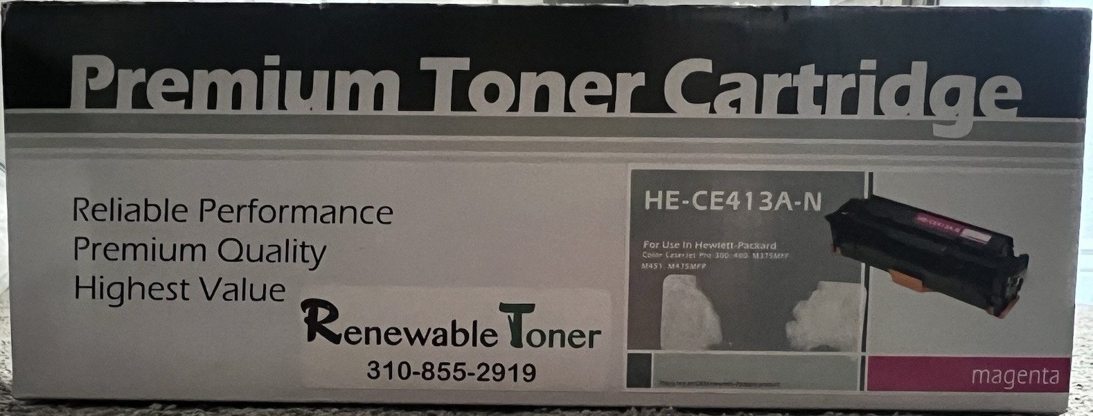 Toner Cartridge Compatible HE-CE413A-N Magenta Laser for HP CP1000 M451