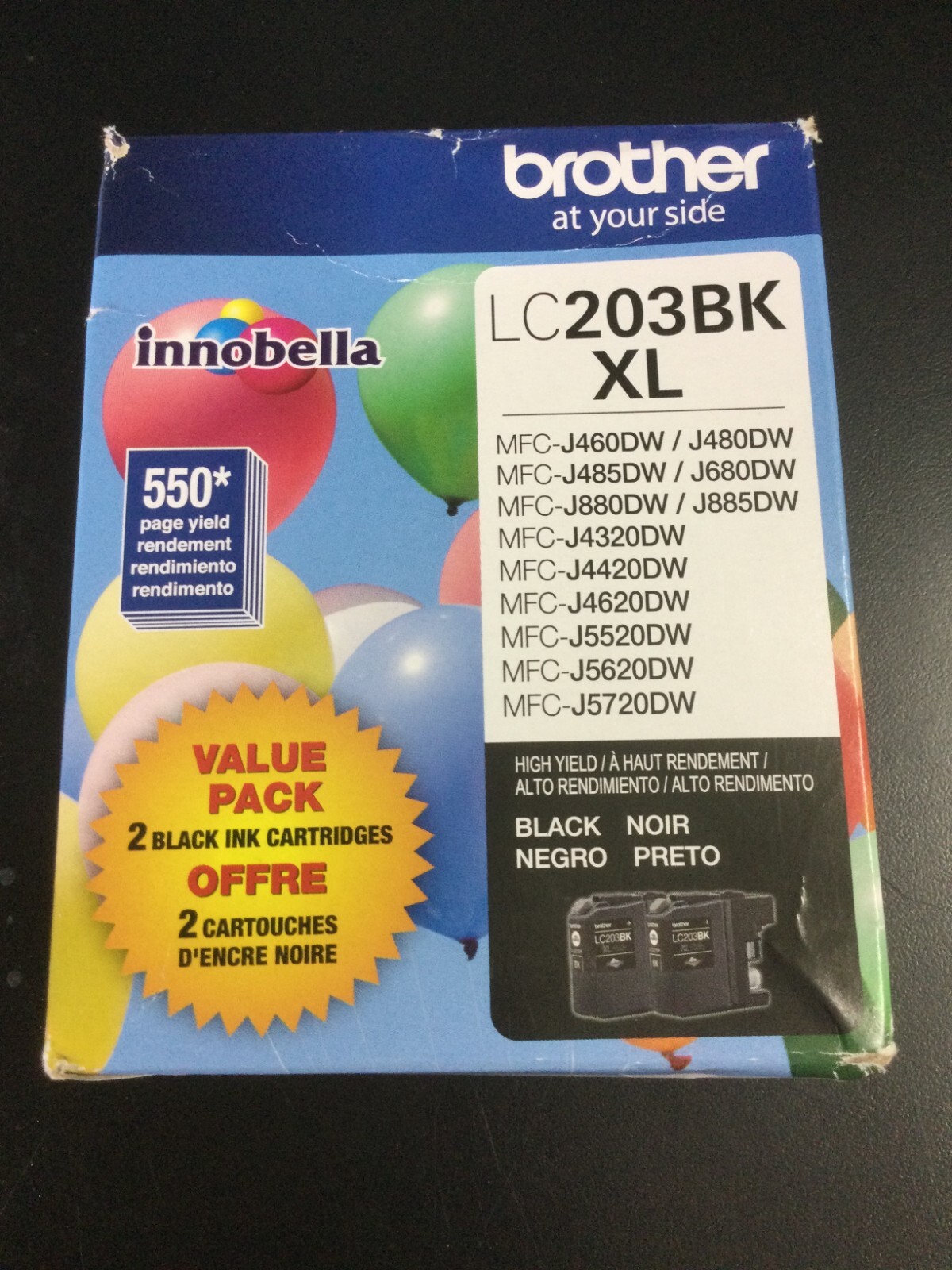 Brother XL Black High Yield Ink Cartridge Twin Pack LC2032PKS Ex6/25 1704