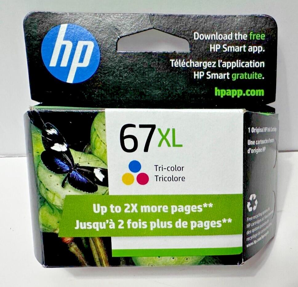HP 67XL High Yield Tri-color Genuine Ink Cartridge 3YM58AN#140 2027