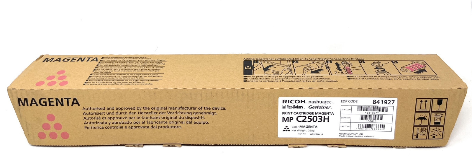 Ricoh 841927 MP C2503H Original Magenta Toner Aficio MP C2003/MP C2503