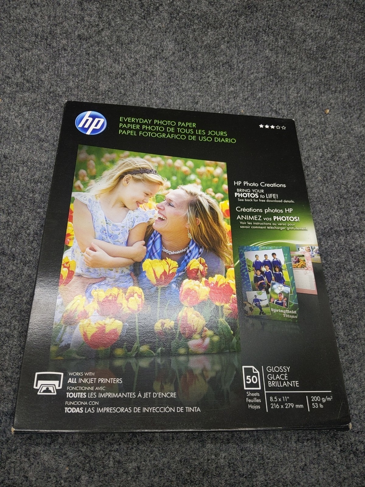 HP Everyday Photo Paper Glossy 50 sheets Letter 8.5 x 11-Inch New Q 8723A