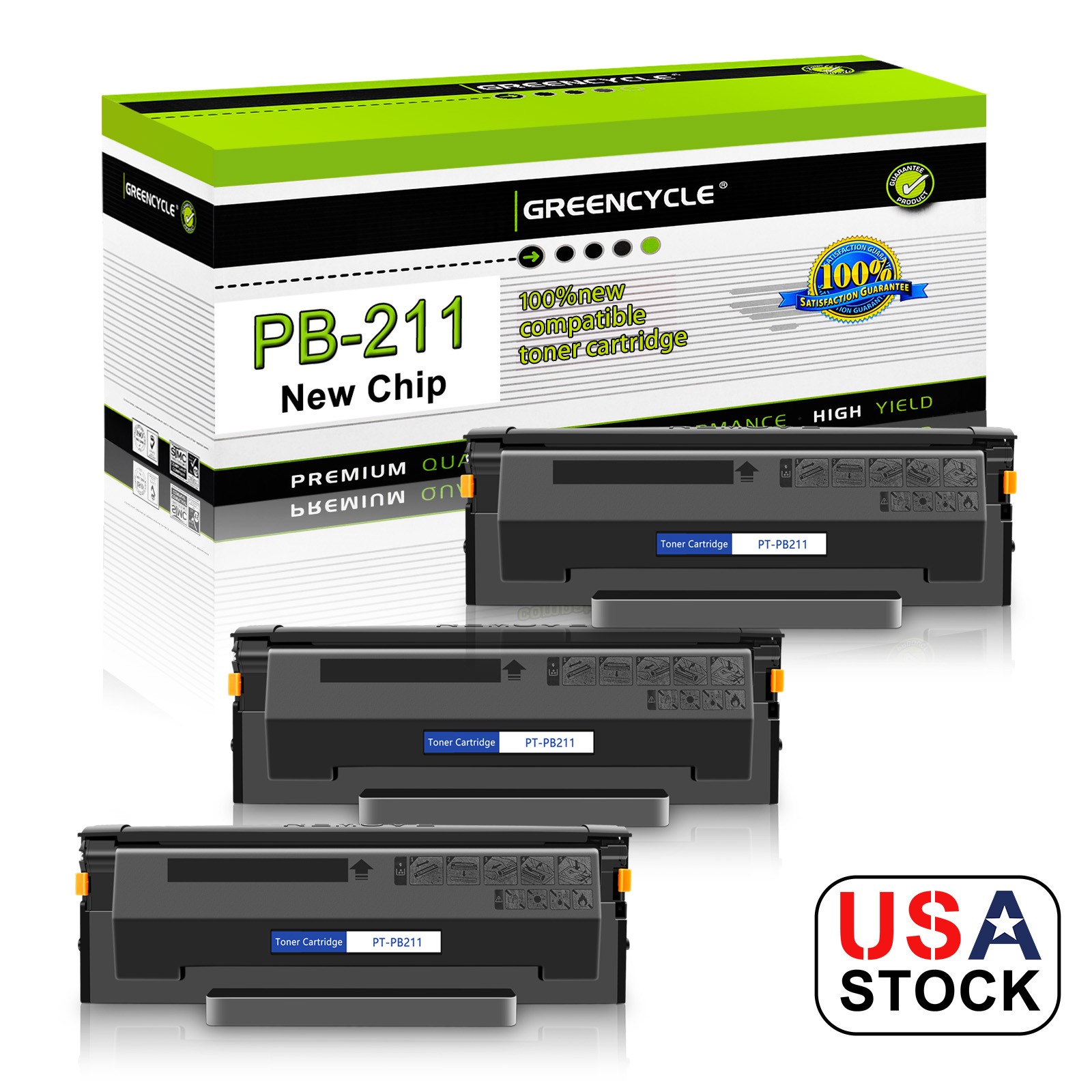 GREENCYCLE 3PK PB-211 Toner Cartridge Fit for Pantum M6550 M6550W M6550N P2502W