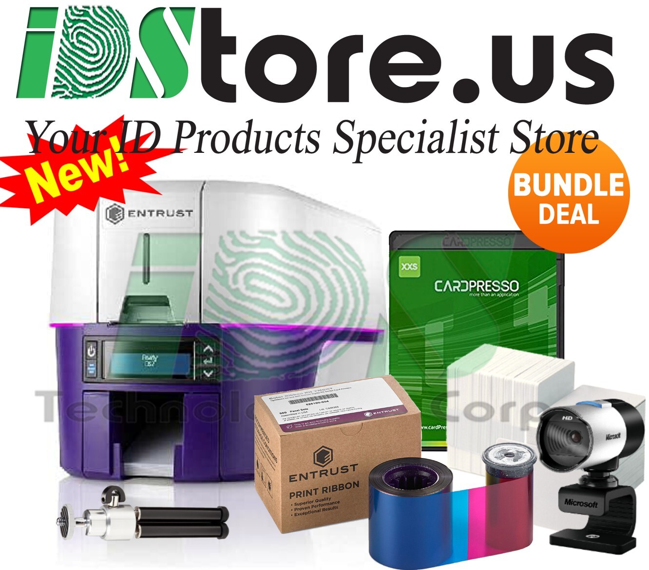 Entrust (Datacard) Sigma DS2 Single Side ID Card Printer Complete Bundle