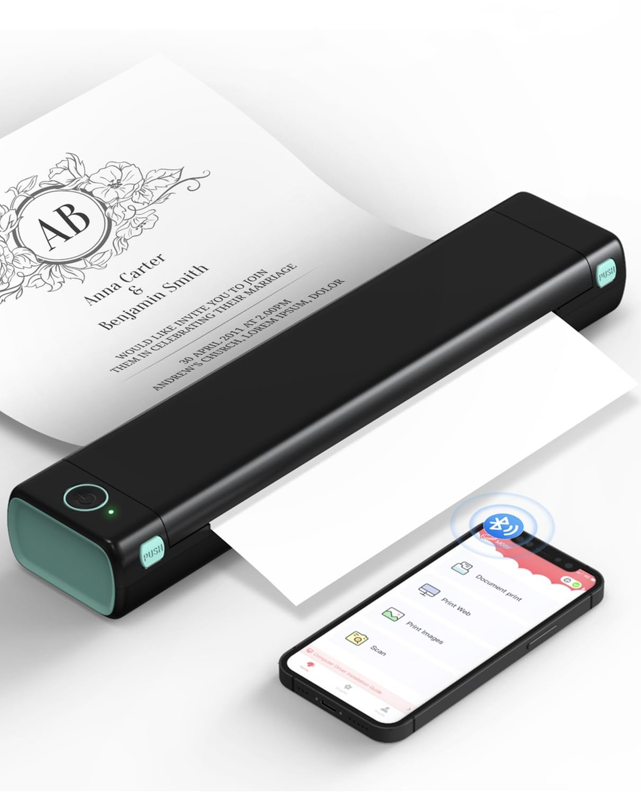 Phomemo M08F Portable Printers Wireless for Travel, Thermal Printer Support 8…