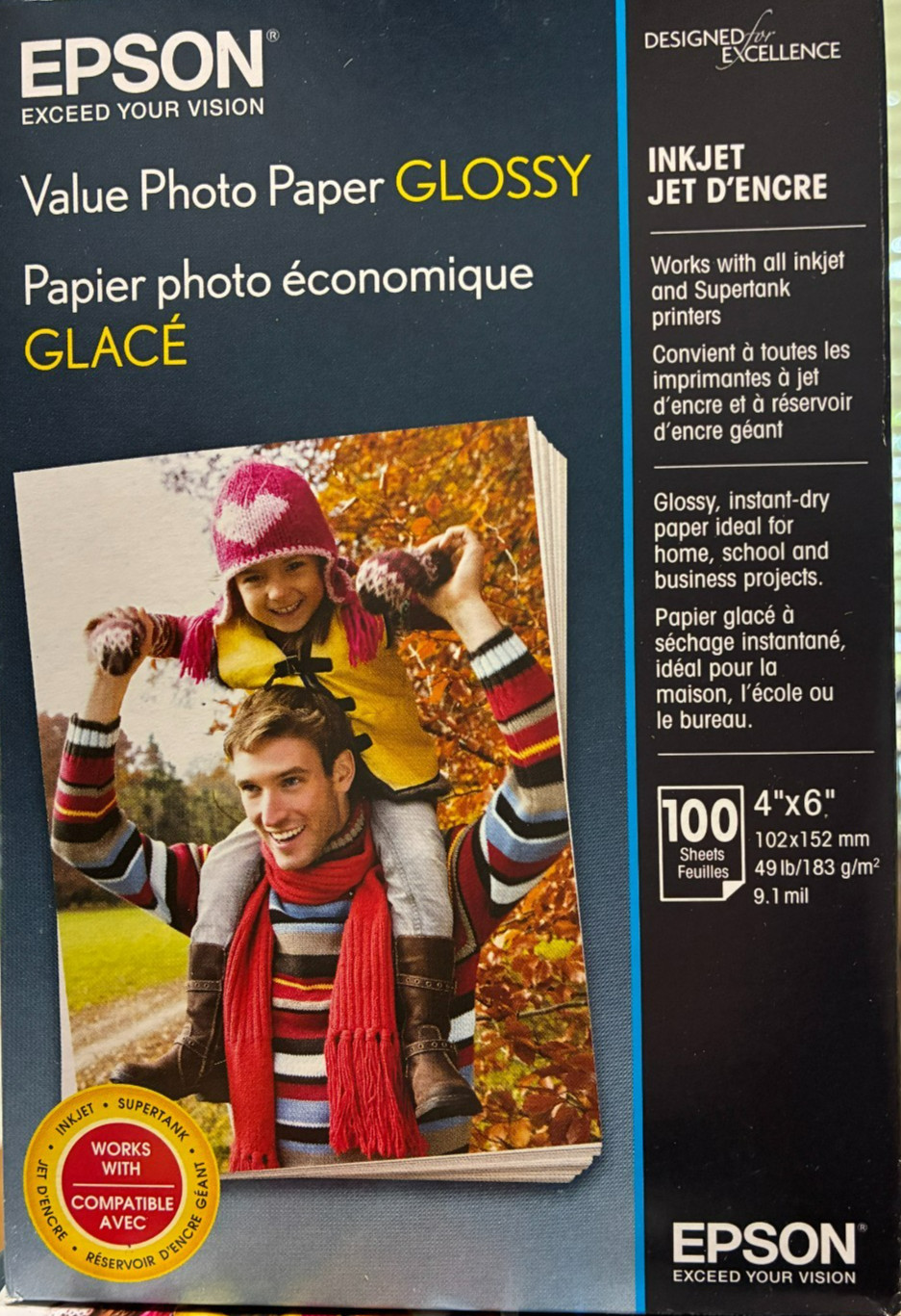 Epson – S400034 – 4″x6″ Photo Paper Glossy – 100 Sheets