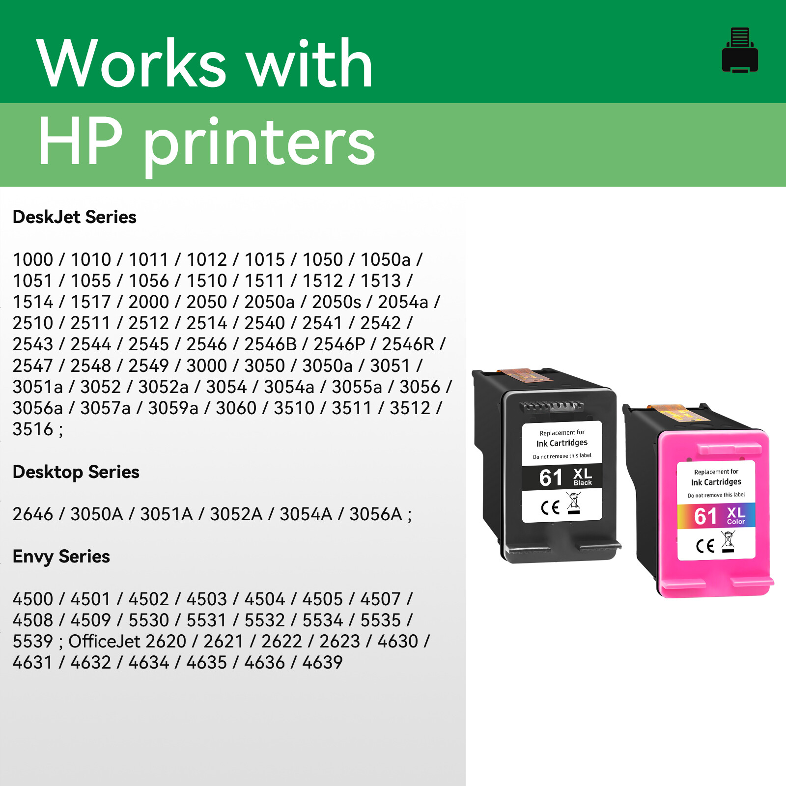 For HP 61XL 61-XL Ink Cartridges for HP ENVY 4500 4501 4502 4504 5530 5531 5535