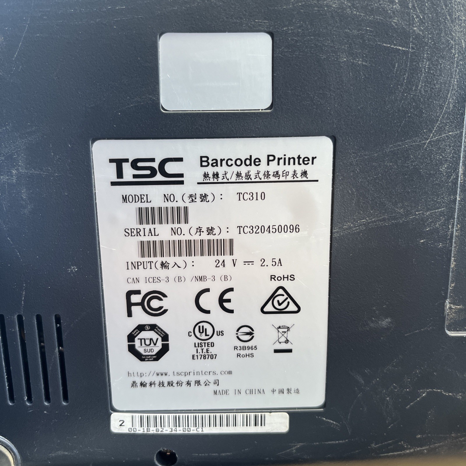 TSC TC310 Thermal Label Barcode Printer USB Ethernet 300dpi Transfer Works