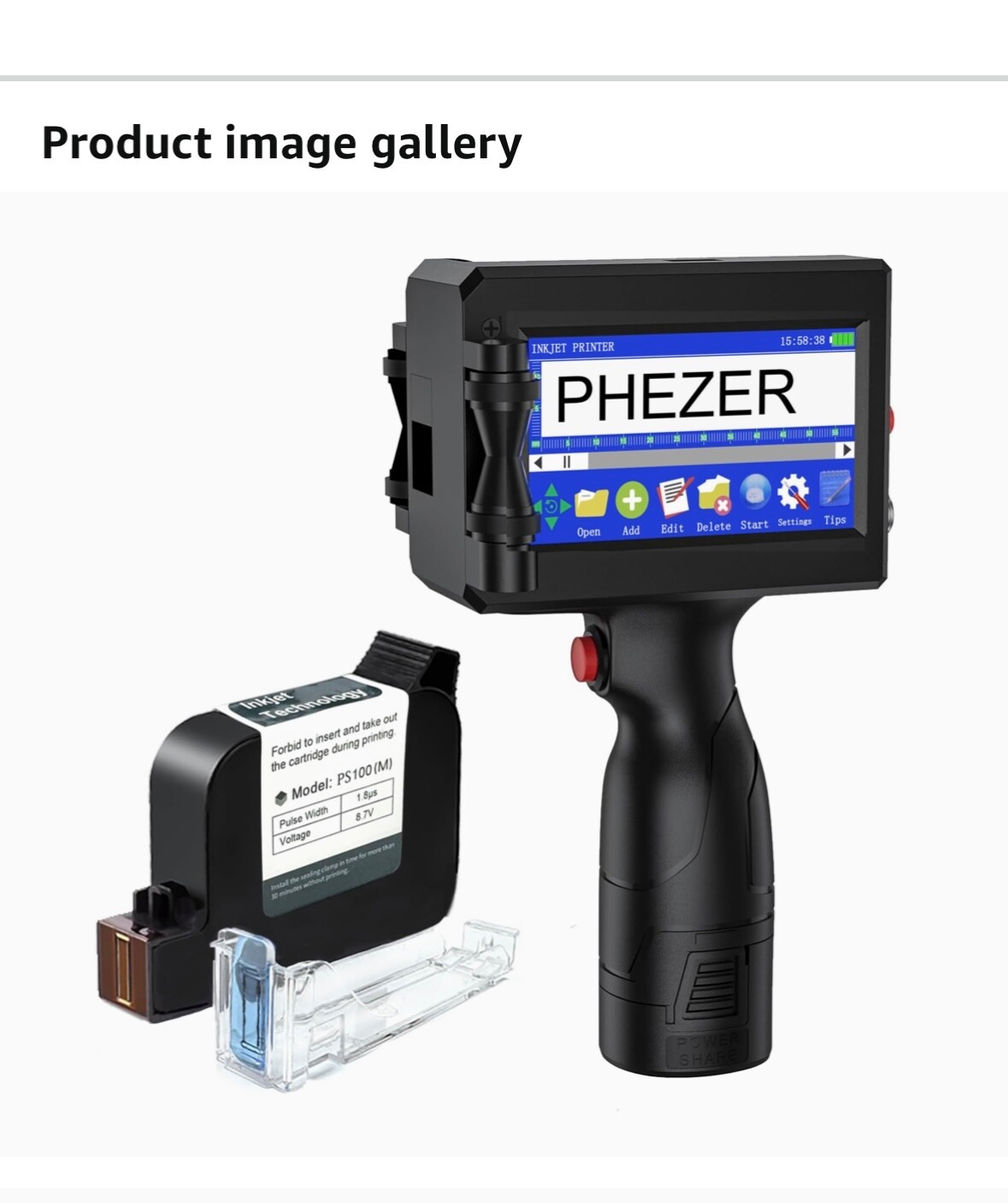 ✅ Phezer P15 Handheld Inkjet Printer for Any Surface Date QR Code Barcode Logo