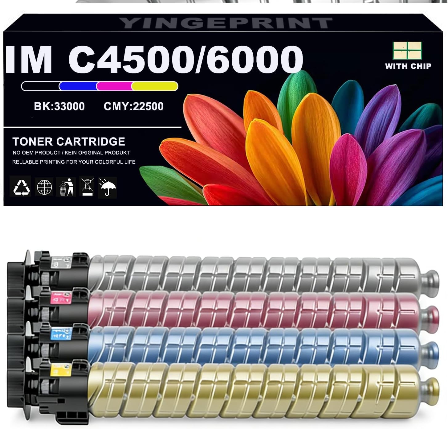 Toner Cartridge for Ricoh IMC4500, IMC5500 & IMC6000 Printers (842279-842282)