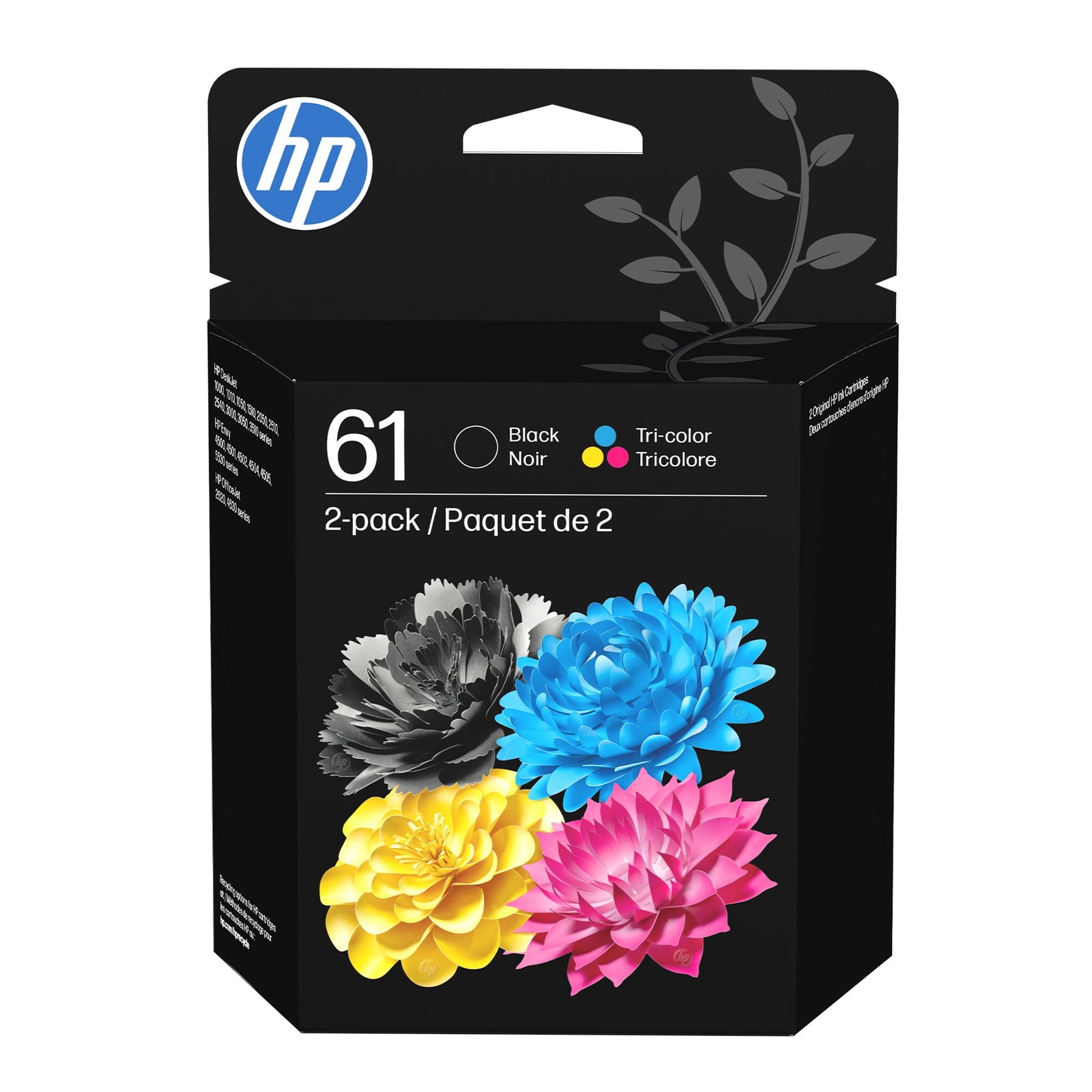 HP 61 Black and Tri-Color Original Ink Cartridge 2-Pack for OfficeJet 2620 2621