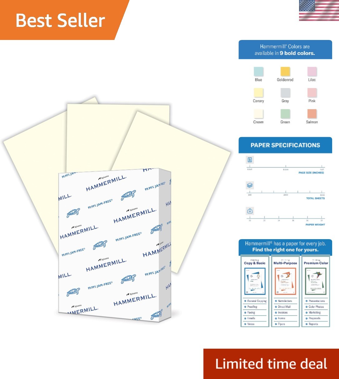20 lb Cream Colored Printer Paper – 500 Sheets, Eco-Friendly Choice