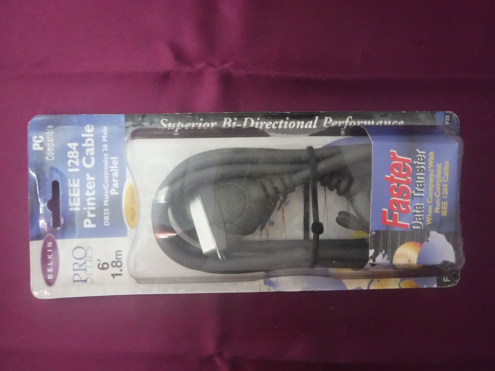 NEW! Belkin IEEE 1284 6′ Parallel Printer Cable DB25 Male/Centronics 36 Male