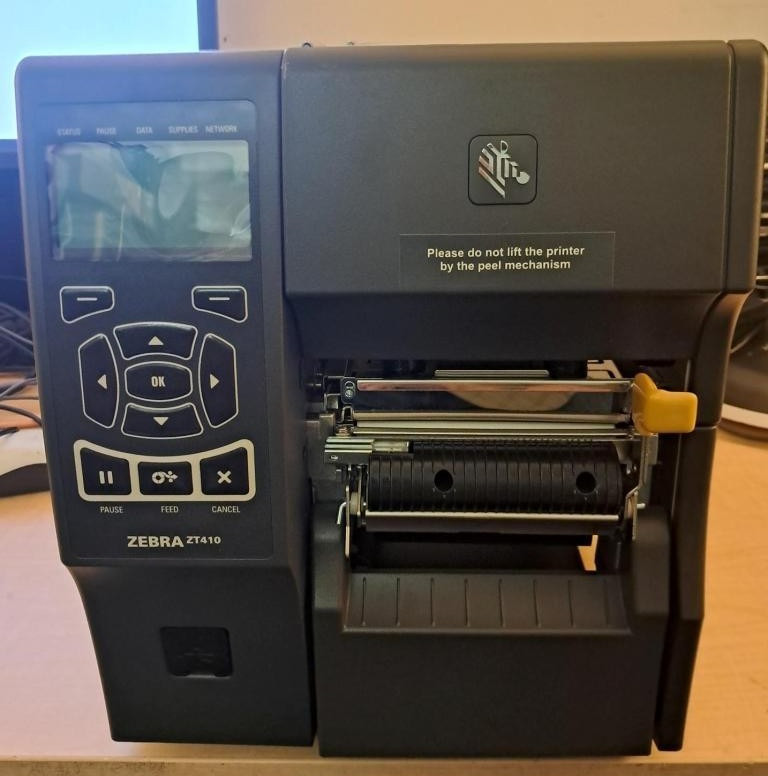 Zebra ZT410 DT Label Printer Peeler Rewinder UPS Firmware 203dpi 123100-210 NIB