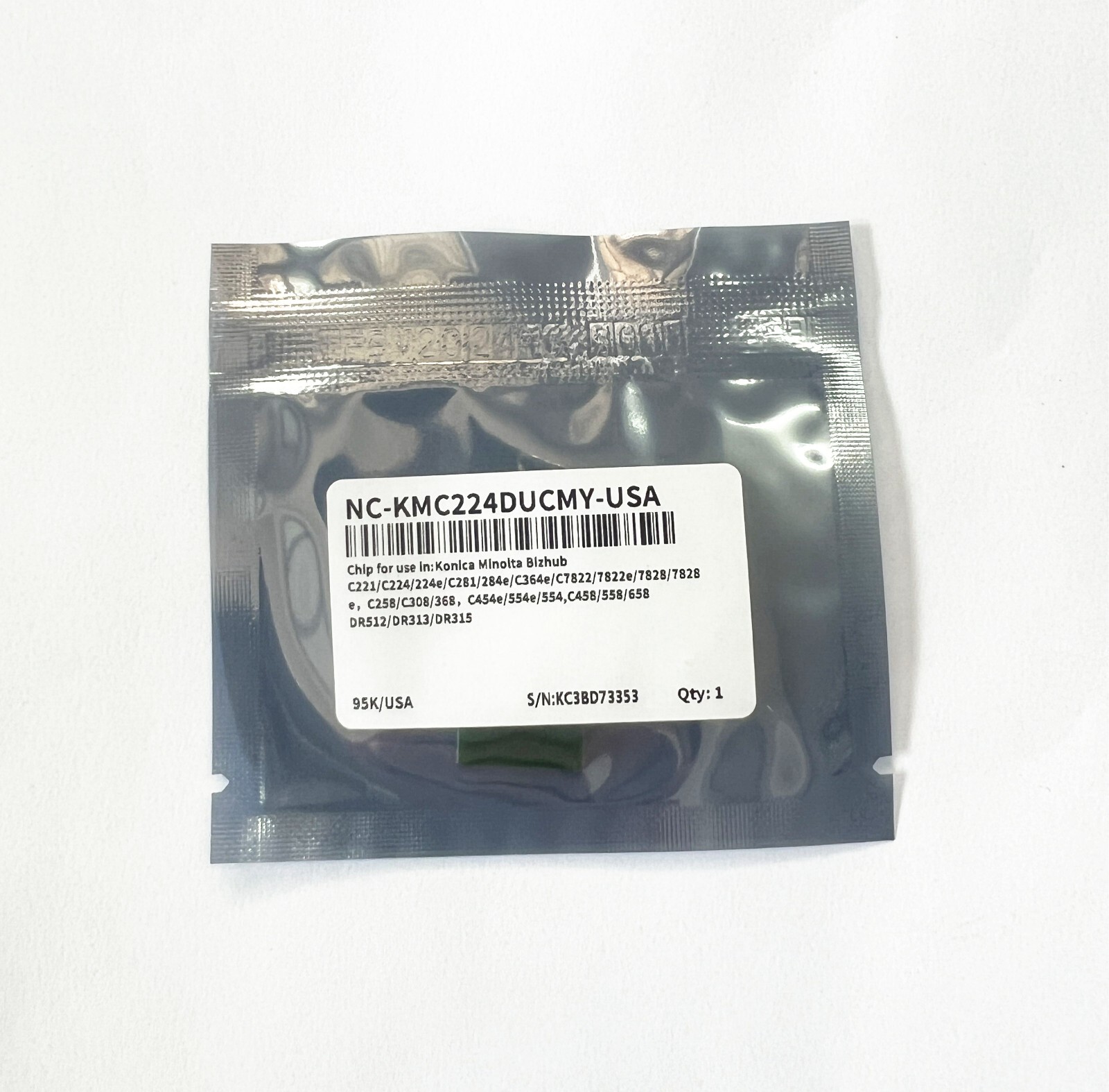1x Color Drum Chip (DR512C) for Minolta Bizhub C224 C284 C364 C454 C554 E Refill