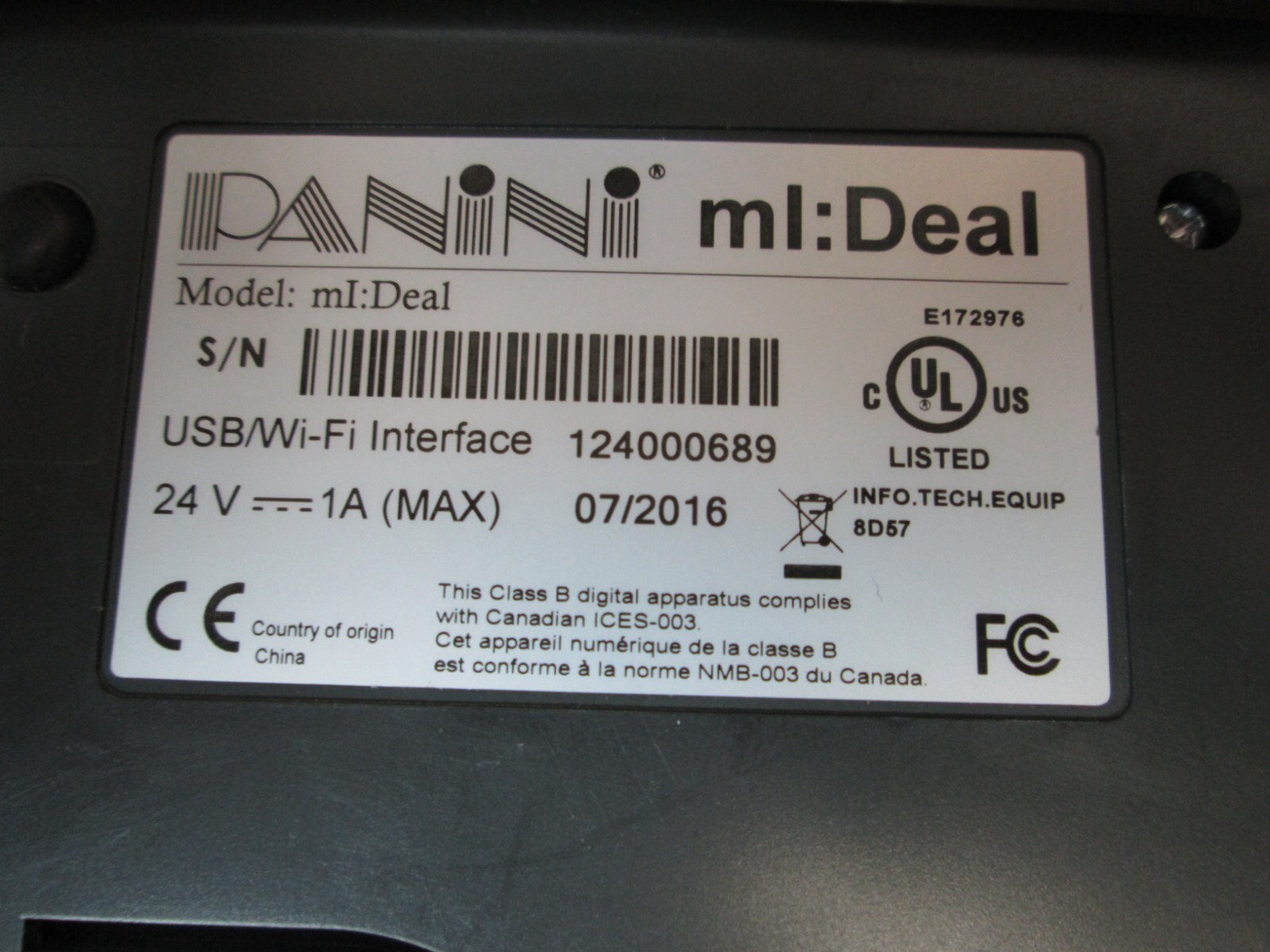 Panini mI:Deal USB & Network Wi-Fi Check Scanner