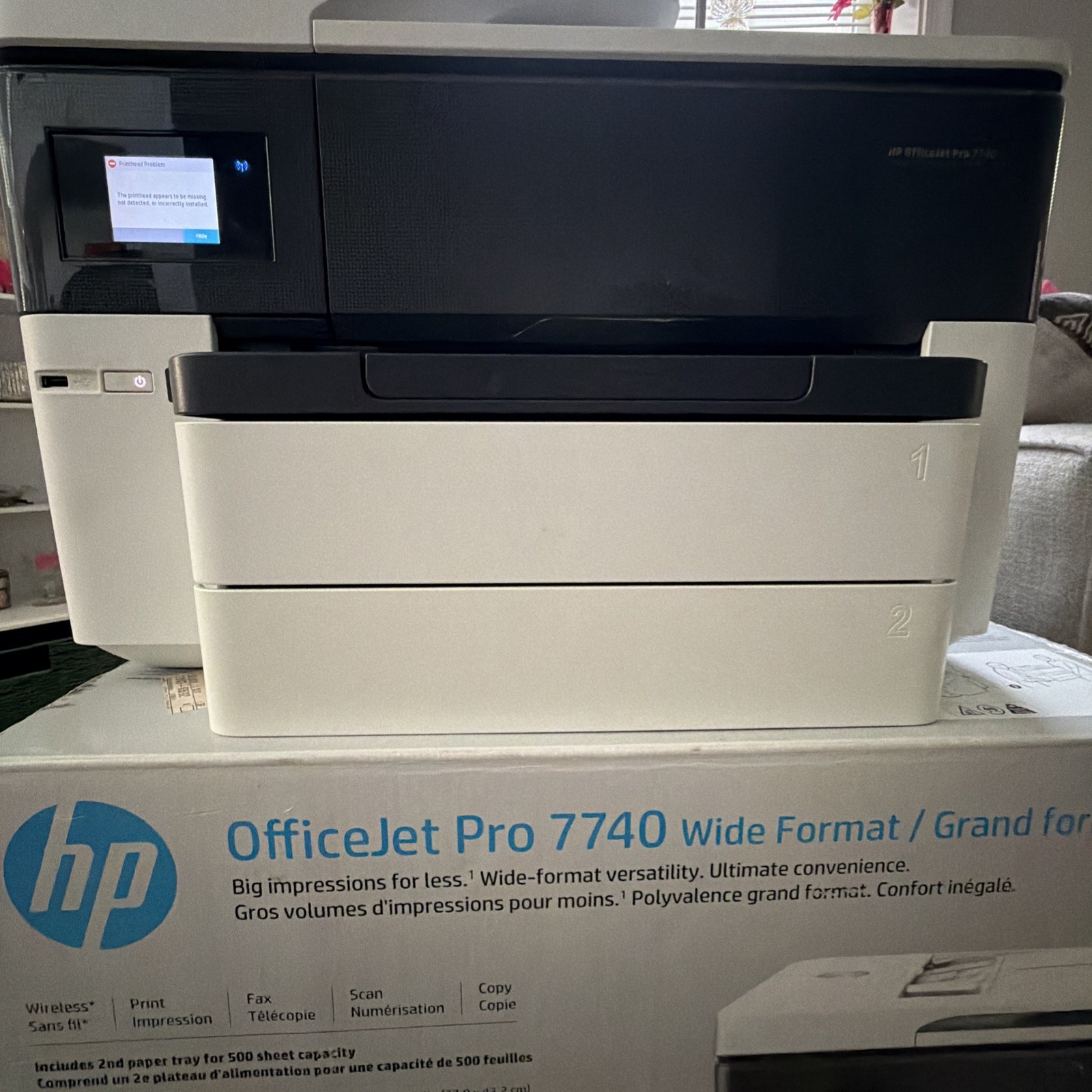 HP OfficeJet Pro 7740 Wide Format – Printhead Error – AS-IS