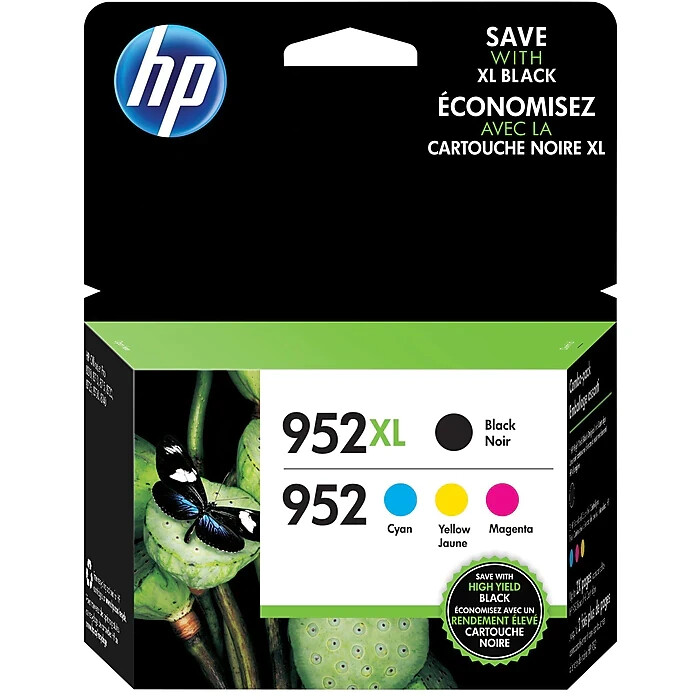 HP 952XL/952 Black High Yield Cyan Magenta Yellow Ink Cartridge 4 Packs Original