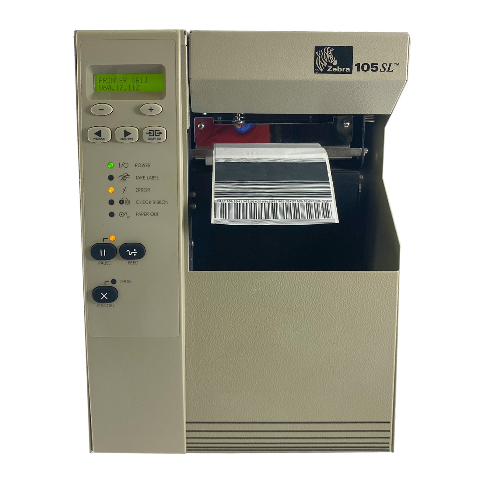 Zebra 105SL Thermal Transfer Industrial Barcode Label Printer LAN Serial