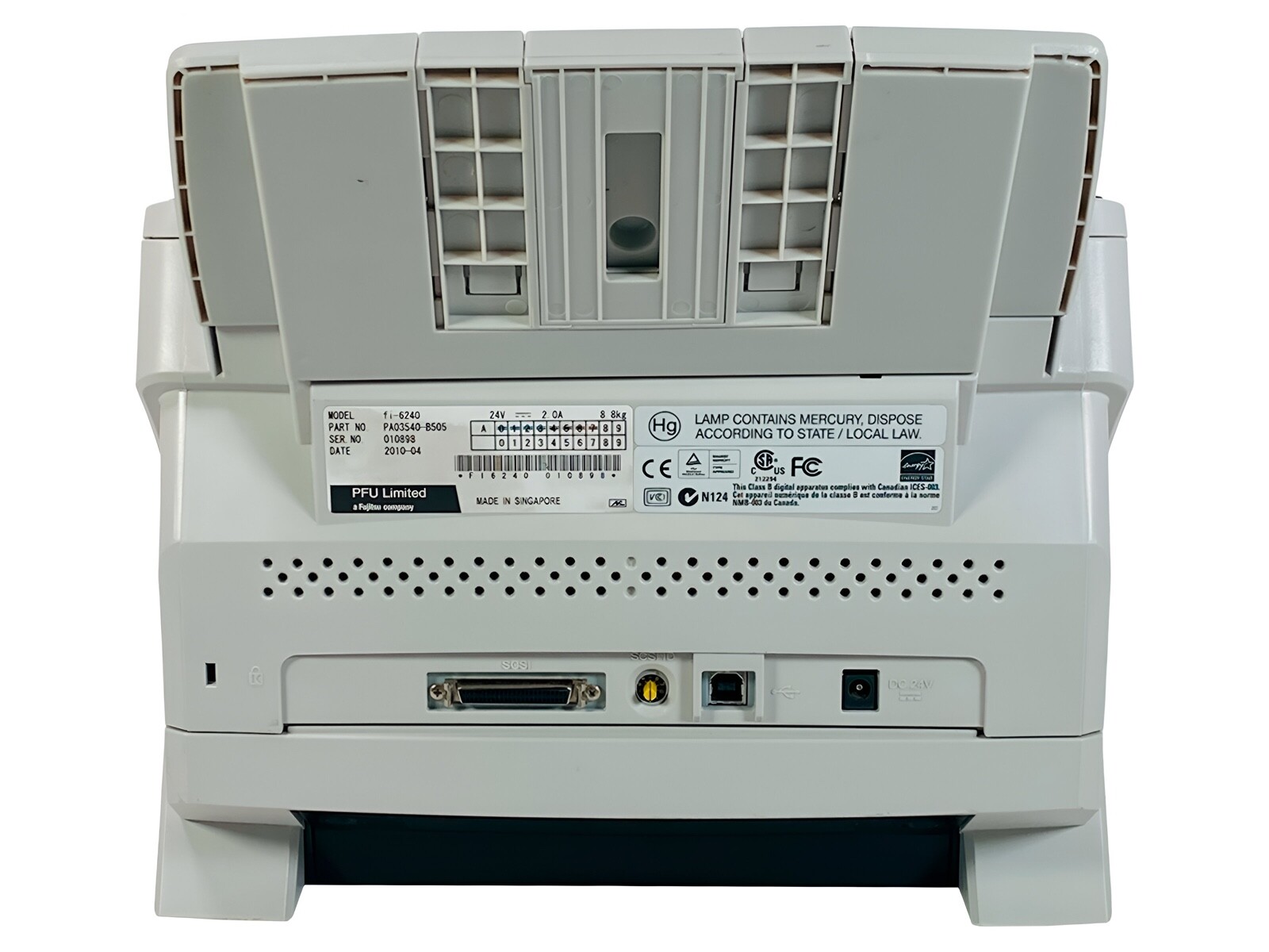 Fujitsu FI-6240 Flatbed Duplex Document Scanner PA03540-B505 w/AC Adapter
