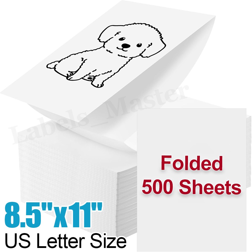 500 Sheet 8.5″x11″ Folded Thermal Continuous Paper US Letter Size for M08F M832