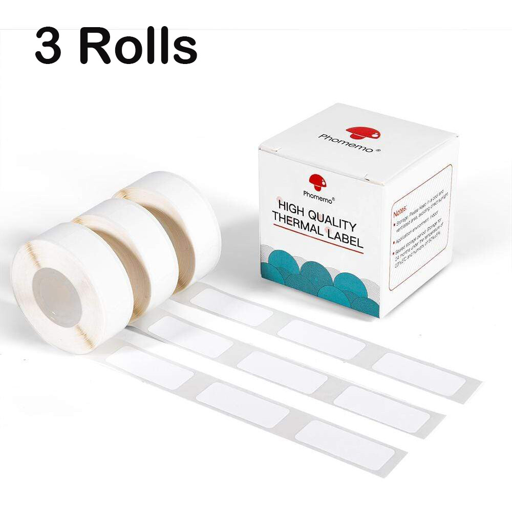 3/6Rolls Phomemo Self-Adhesive Thermal Label Tape Sticker Paper for D30 Printer