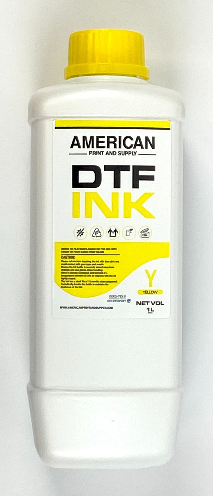 Direct to Film Water-Based Ink Yellow 1L for Use with Epson DTF Printers