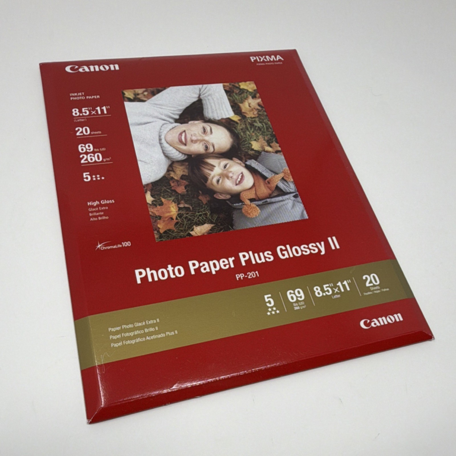 Canon Photo Paper Plus Glossy II High-Gloss Inkjet Letter 8.5×11 in 20 Sheets !!