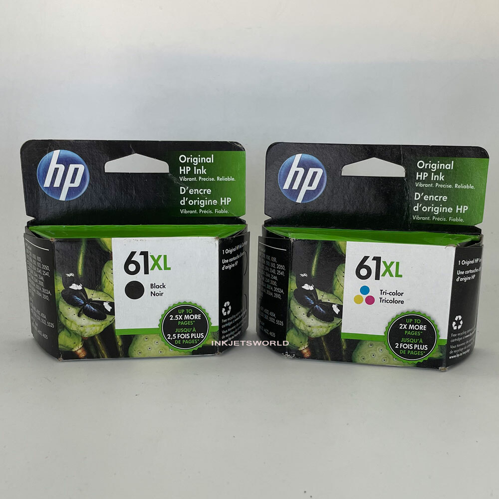 HP 61XL Black & Color Genuine Ink Cartridges Set in Retail Box HP 61XL Combo
