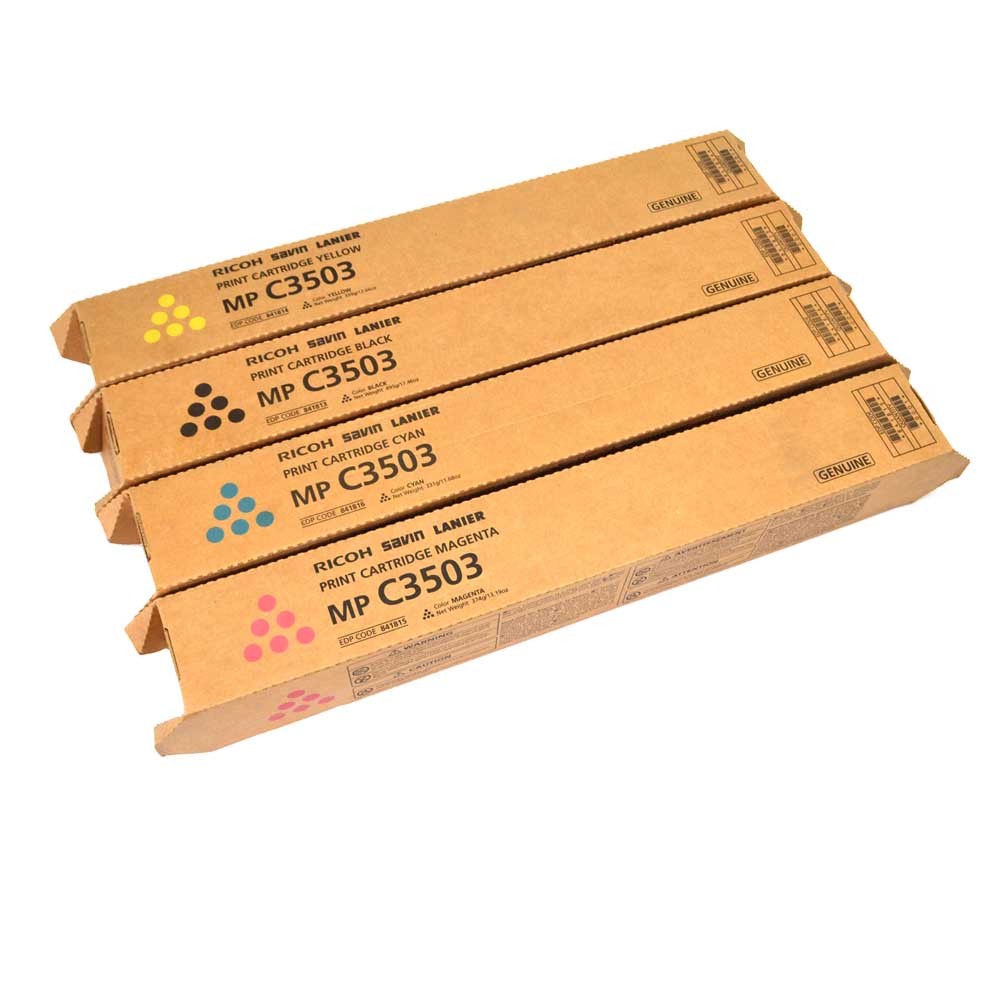 NEW Ricoh (1) 841813 (1) 841814 (1) 841815 (1) 841816 MP C3503 Toner Cartridges