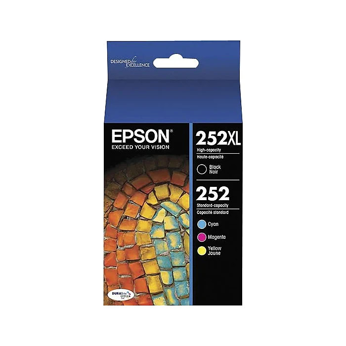 Epson 252XL/252 (T252XL-BCS) Black/Tri-Color Ink Cartridge – 4 Pack