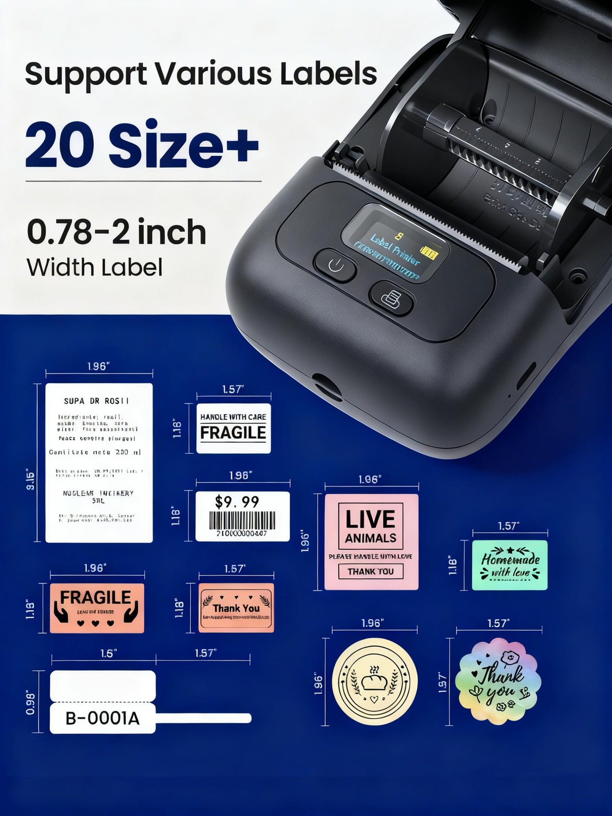 Label Printer M110 Upgraded Label Maker Bluetooth No Ink Portable for Small B…