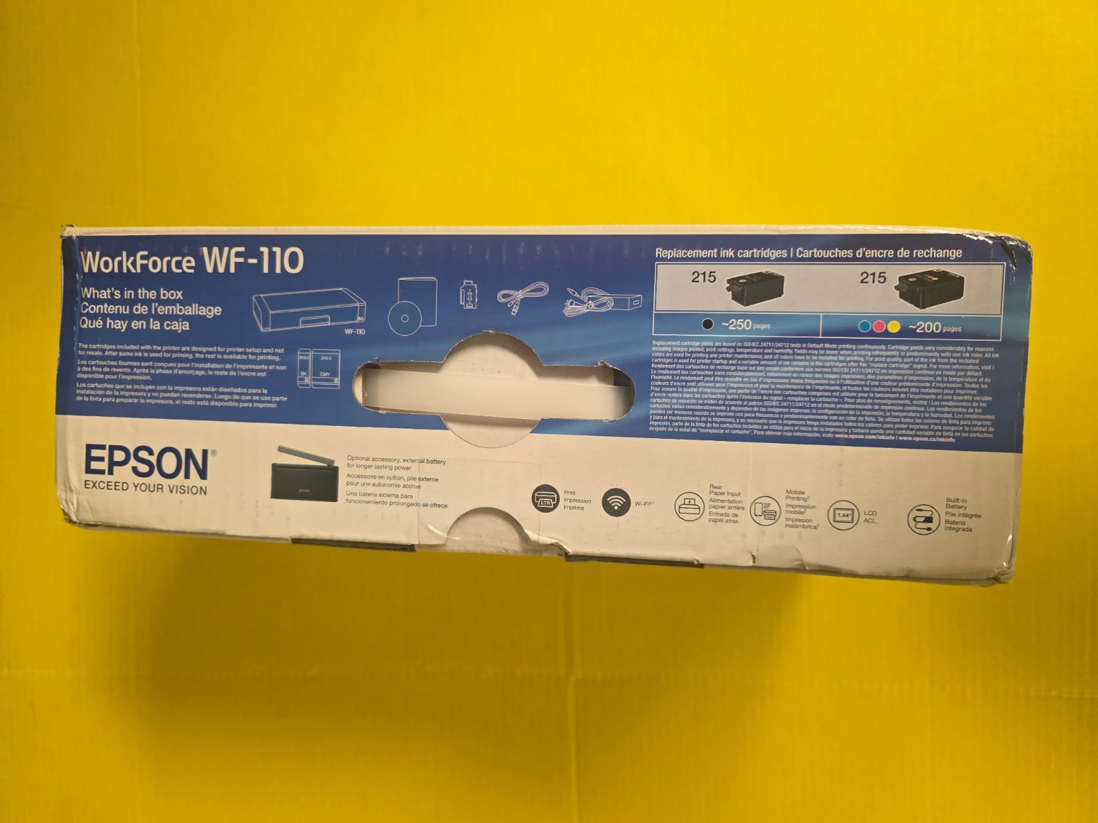 Epson WorkForce WF-110 Wireless USB Portable Mobile Color Inkjet Printer A4
