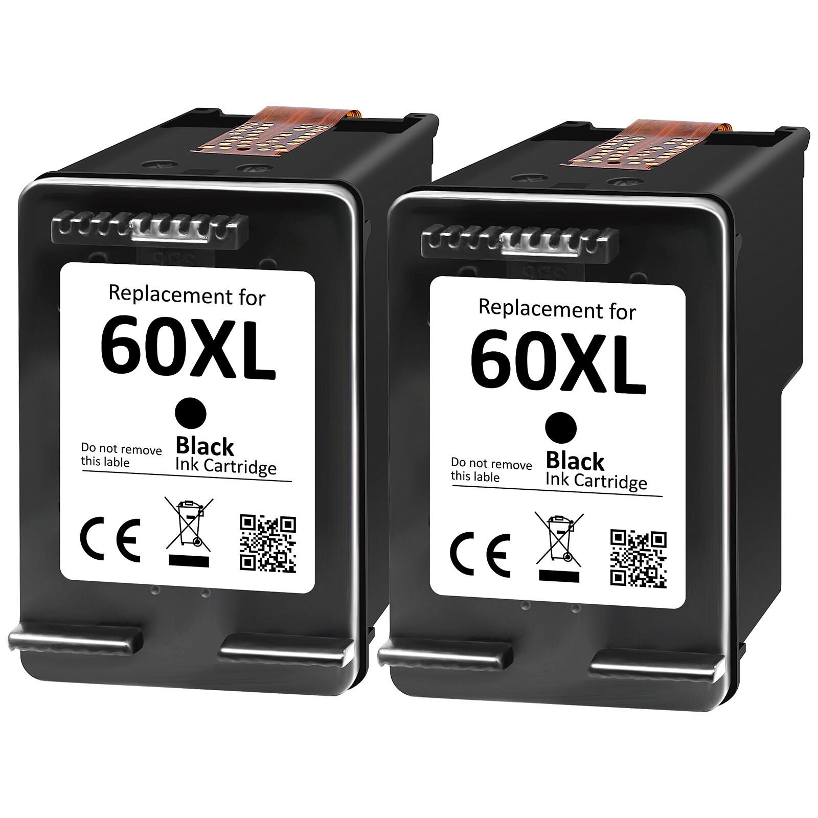 2PK 60XL Black Ink Cartridge 60 XL for HP 60 Deskjet D2530 D2660 F4480 Printer