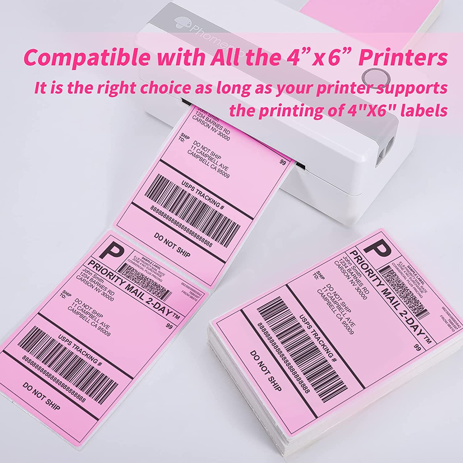 500/1000PCS 4″ x 6″ Direct Thermal Shipping Label fit for VRETTI MUNBYN Phomemo