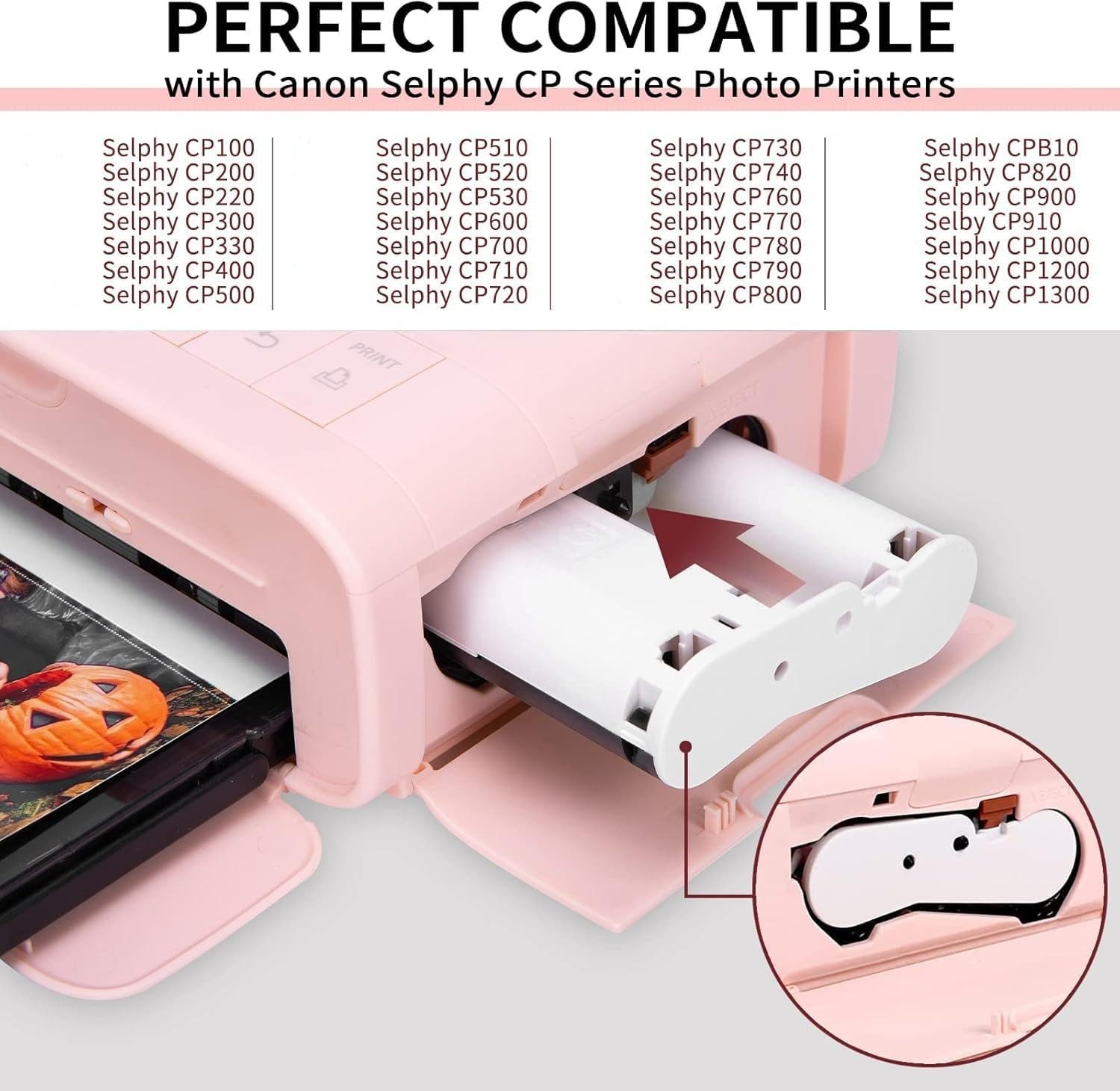 For Canon Selphy CP1500 CP1300 Ink and Paper for Canon Photo Paper 4×6 Inch,3PK