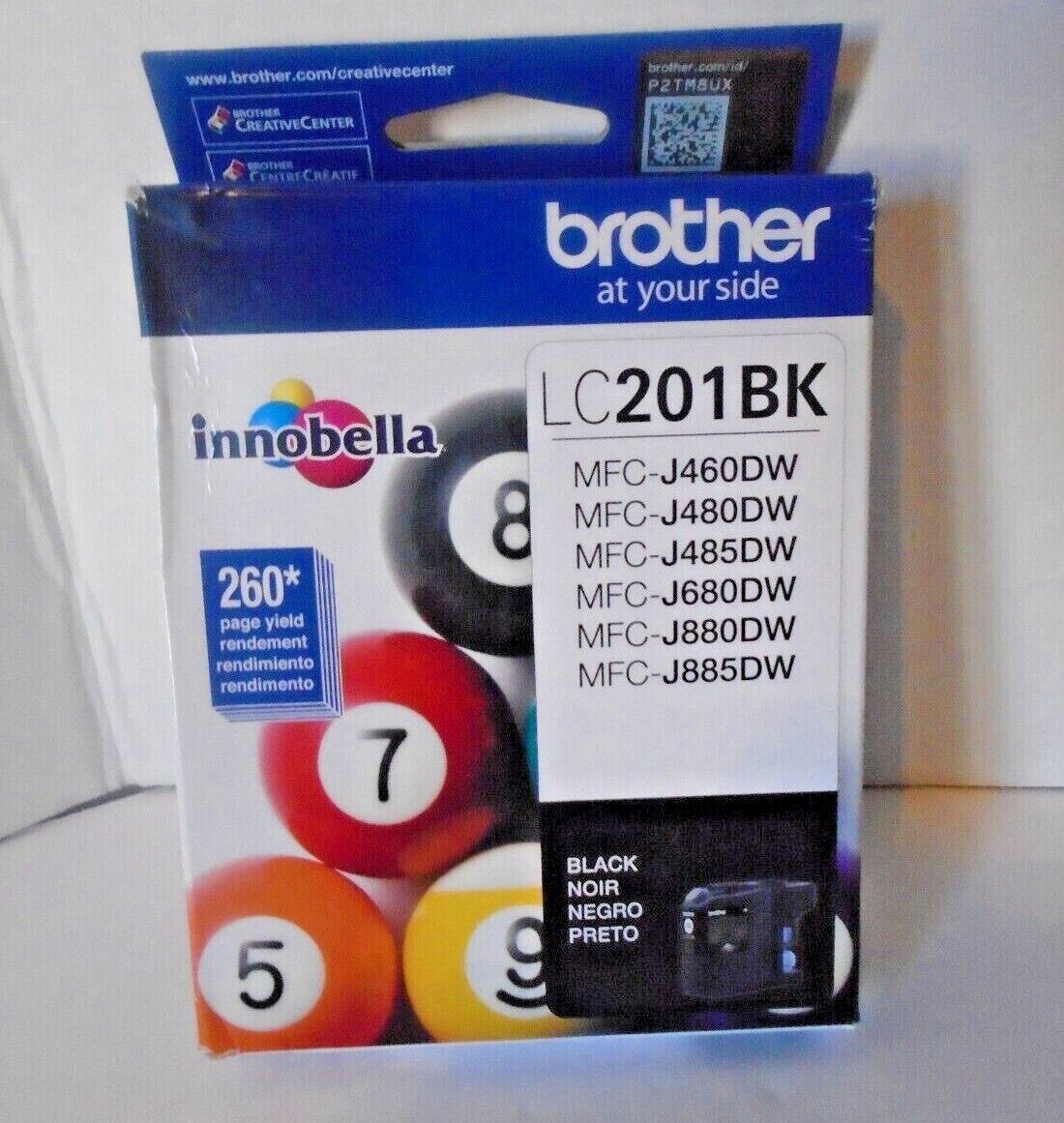 GENUINE Brother LC201 BK BLACK Standard Yield Ink Factory NEW 04/2023