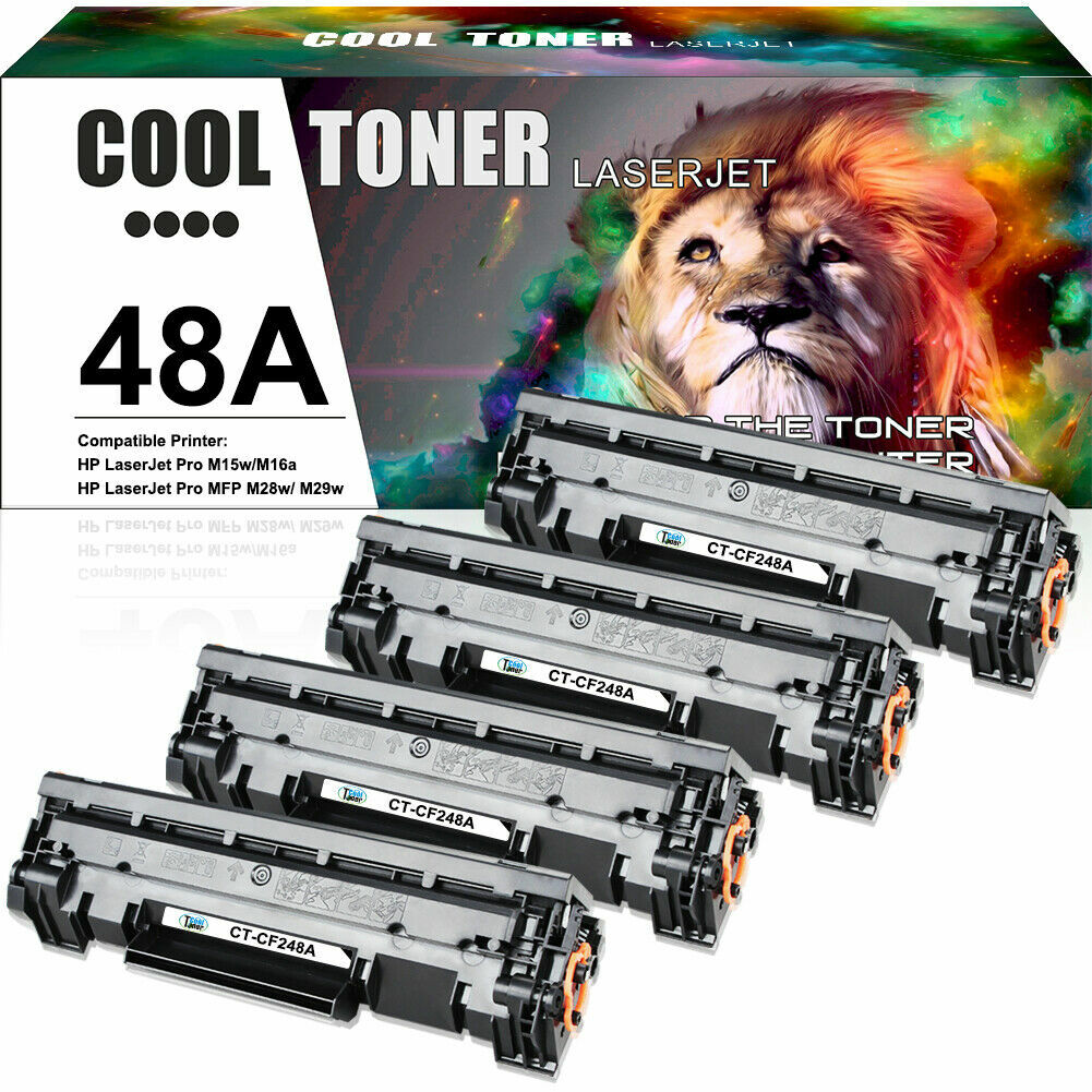 4-Pack CF248A Toner Cartridge For HP 48A Laserjet Pro M15W MFP M29W M28W M16W