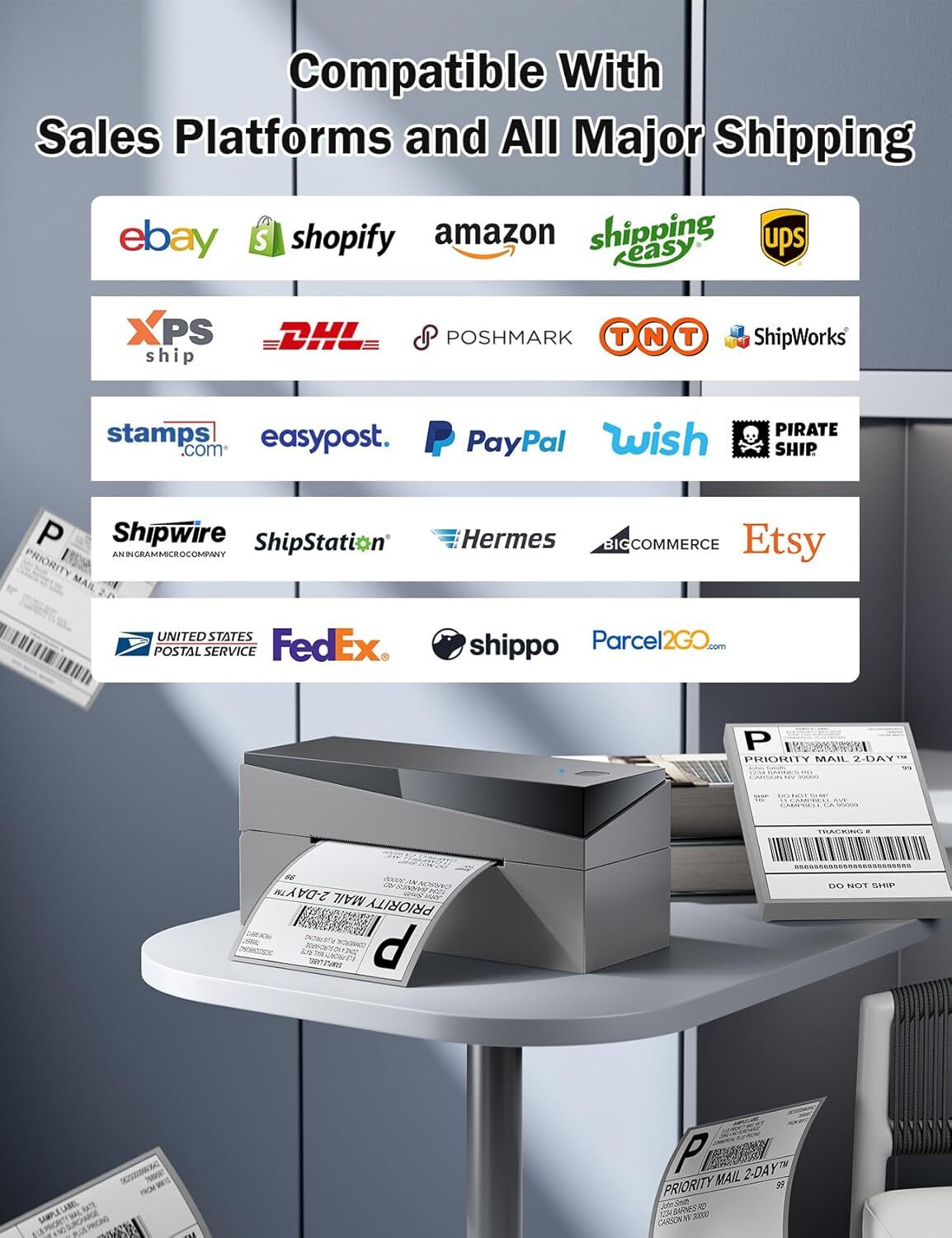 Shipping Label Printer 249BT 4×6 Bluetooth Thermal Label Printer for Postage Lot