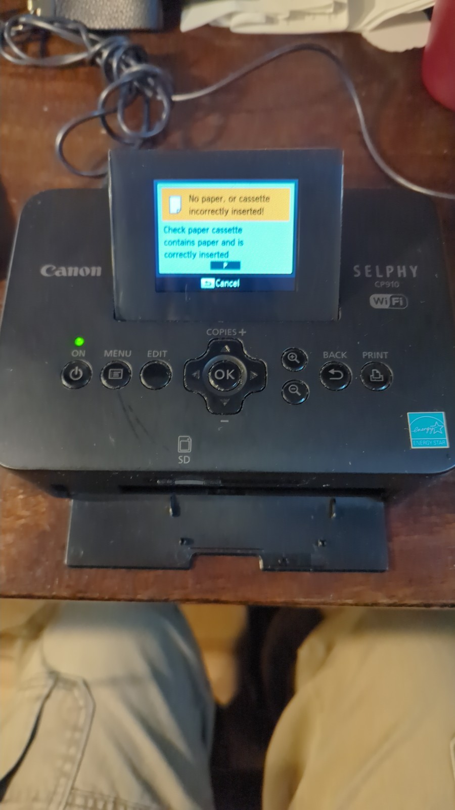 Canon SELPHY CP910 Digital Photo Dye Sublimation Printer w/AC *used/tested*