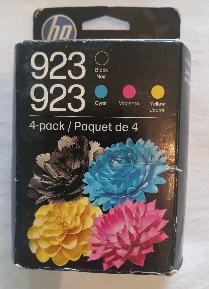10/2027 Genuine HP 923 Black Cyan Magenta Yellow Ink Set OEM Sealed Retail Box