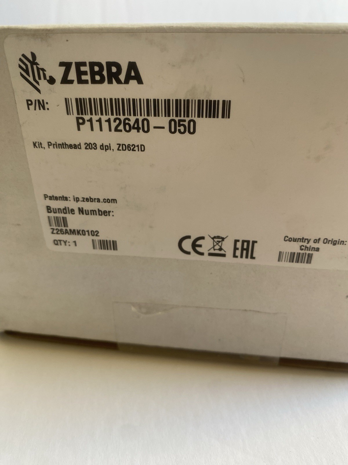 Zebra P1112640-050 Printhead 203dpi For ZD621D New Sealed