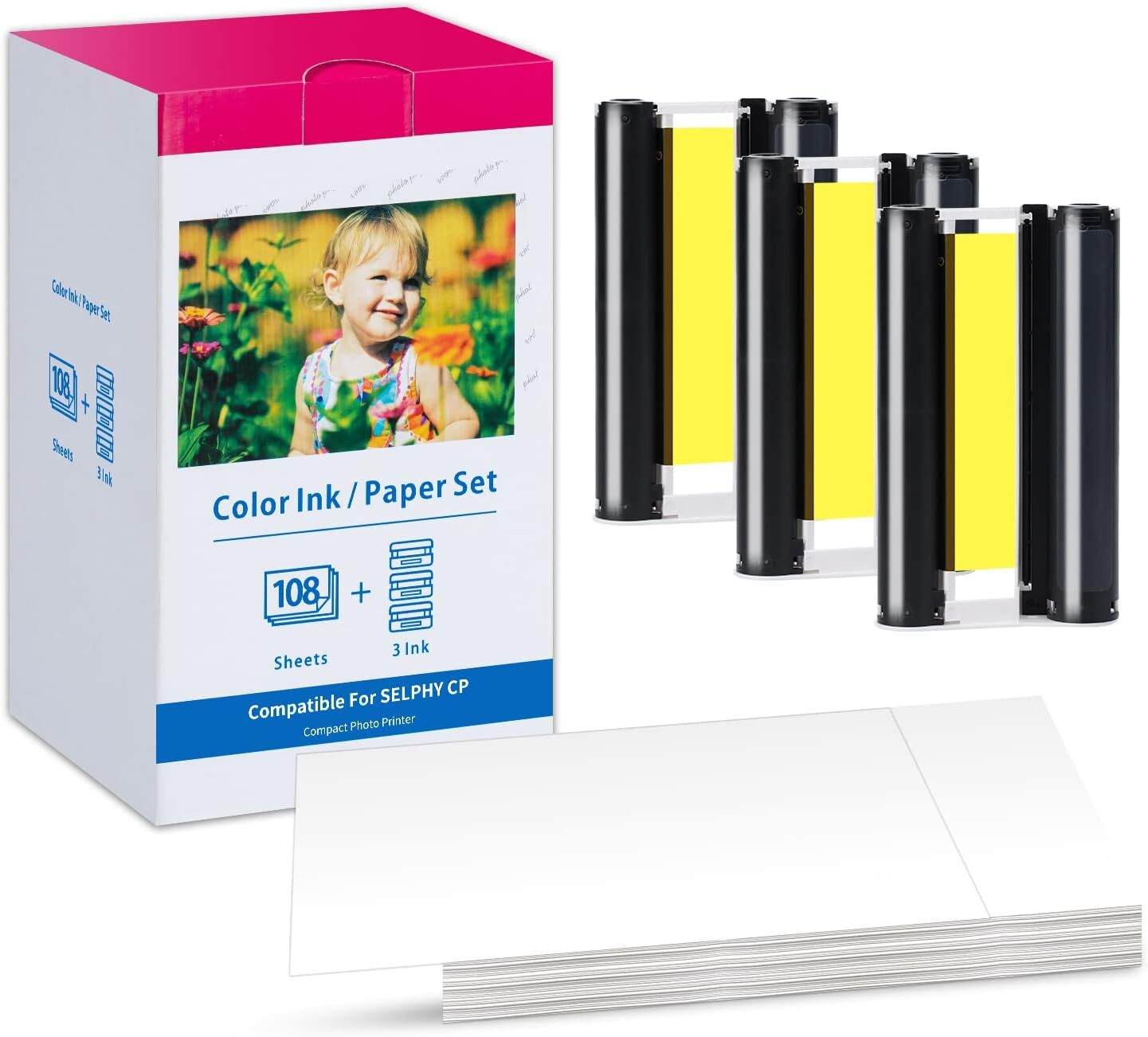 Kp-108in Cp1300 Tinta Y Papel Compatible Con Canon Selphy Cp1300 Cp1500 Cp1200 C