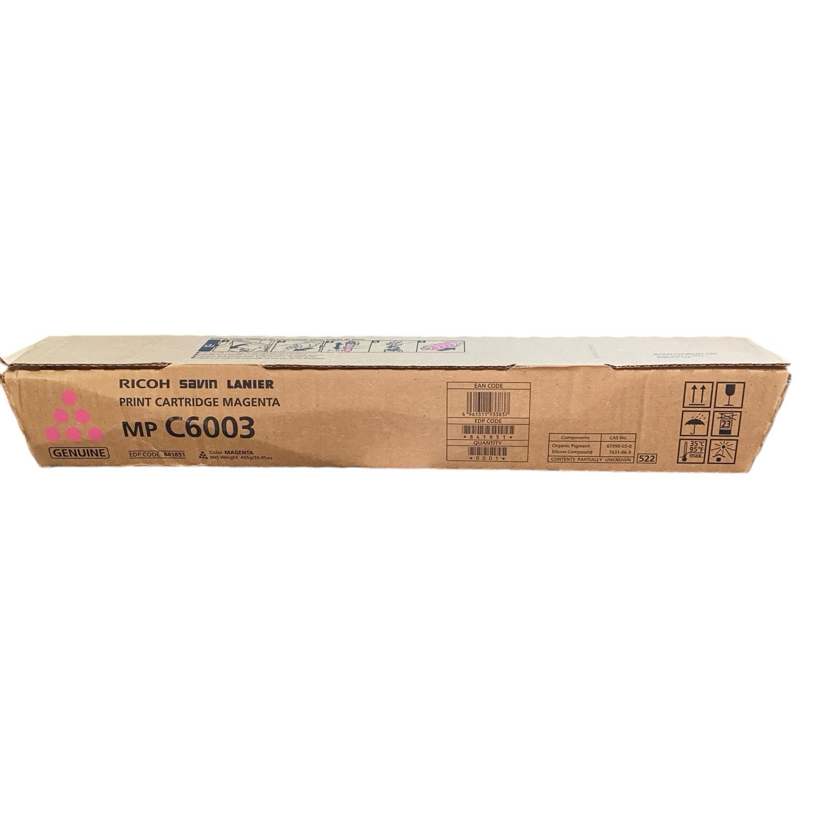 Genuine Ricoh Savin Lanier Ink Toner Cartridge MP C6003 841851 Magenta Sealed