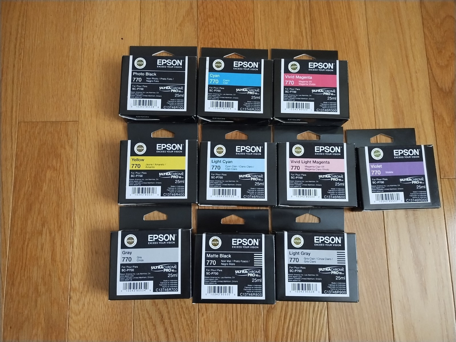 2023-26 GENUINE SET 10 EPSON #770 INK T46R1-T46R5-T46R6-T46RD SURECOLOR SC-P700