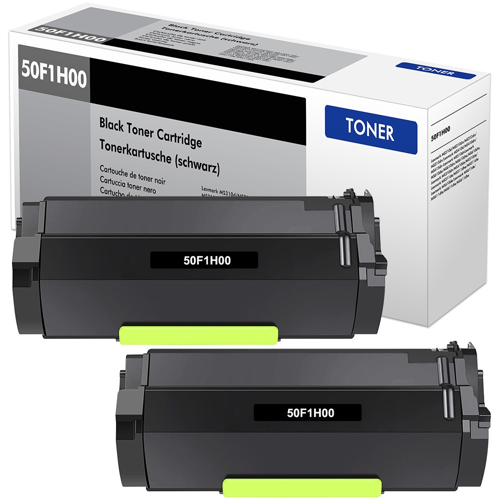 2PK Toner for Lexmark 50F1H00 501H MS310d MS410d MS510dn MS610DN MS415DN MS312dn